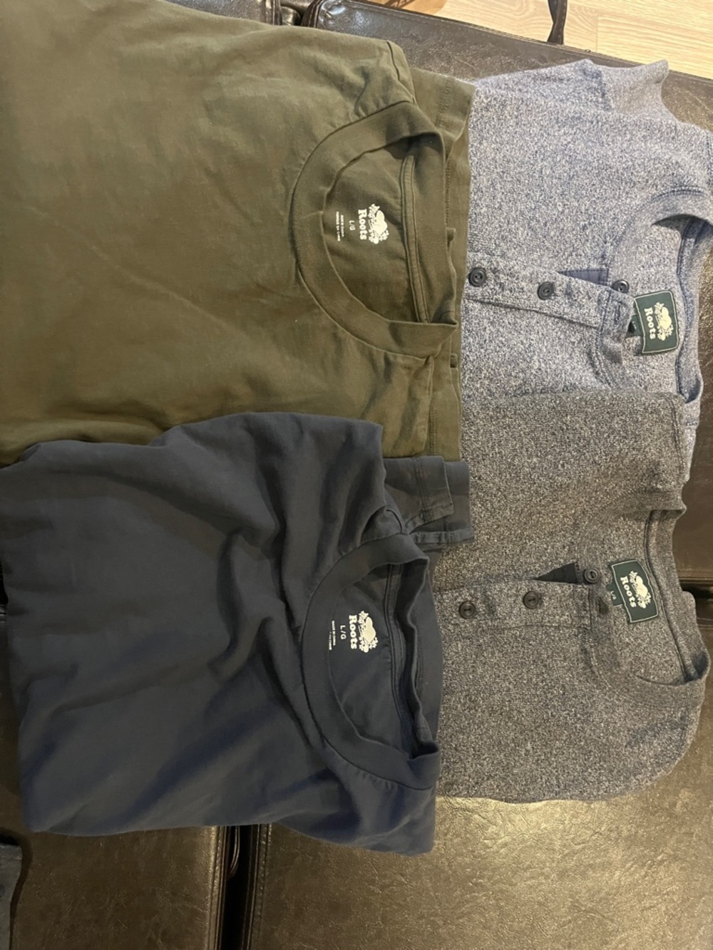 Roots Men’s bundle  -  2 light weight long sleeve and 2 heavy weight Henley’s .